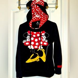 Disney Parks Minnie Mouse Hoodie With Ears Size Small